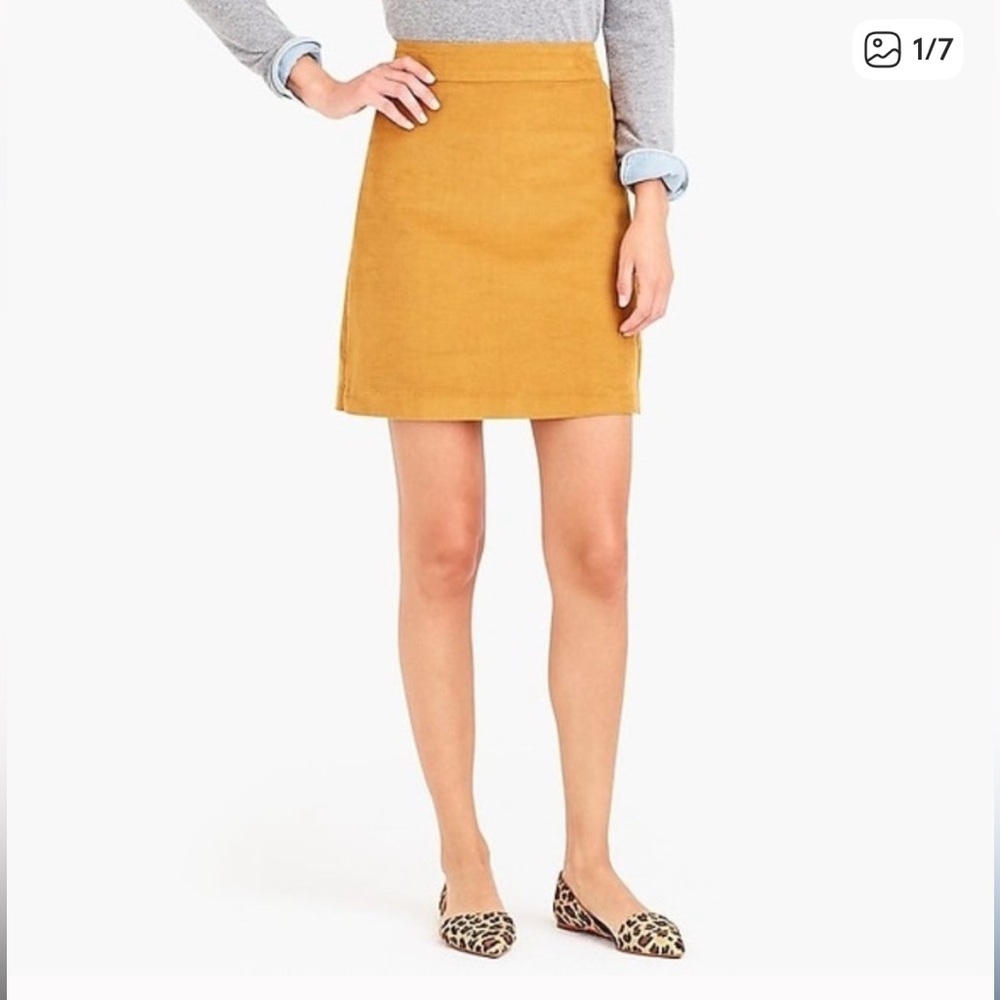 J. Crew Mustard Corduroy Mini Skirt - Size 00